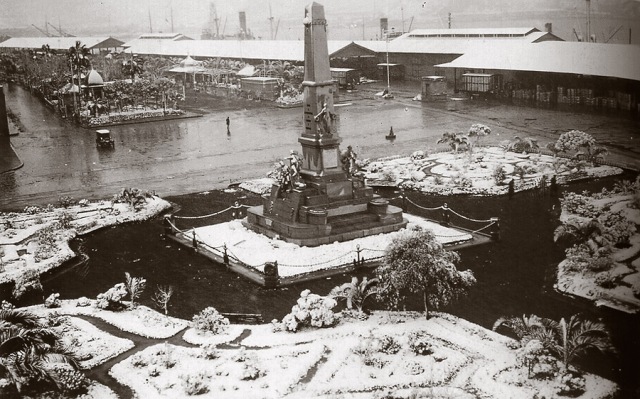 19 de marzo de 1939. Nieve en la Plaza de los Héroes de Cavite.