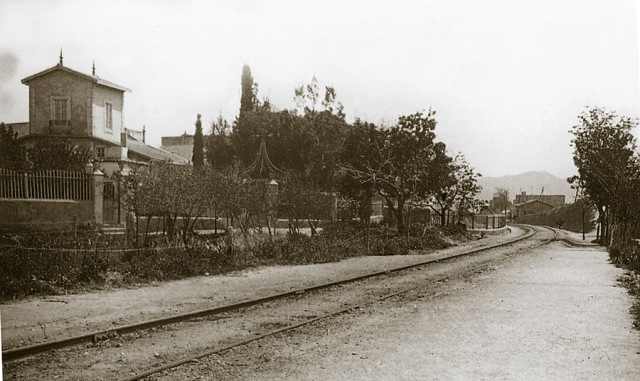 Comienzos del s. XX. Vía del ferrocarril a su paso por Los Molinos